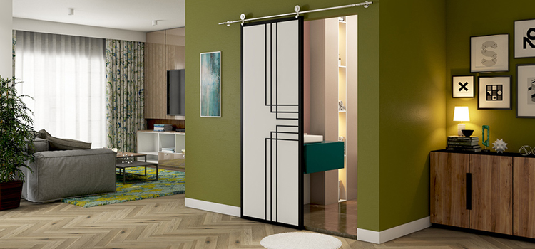 sliding bathroom door installation in West Hollywood